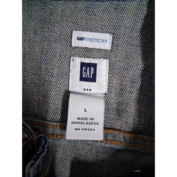 Gap Stretch Womens Denim Jacket Size L Blue Cotton Blend Casual Classic Style - Picture 3 of 7